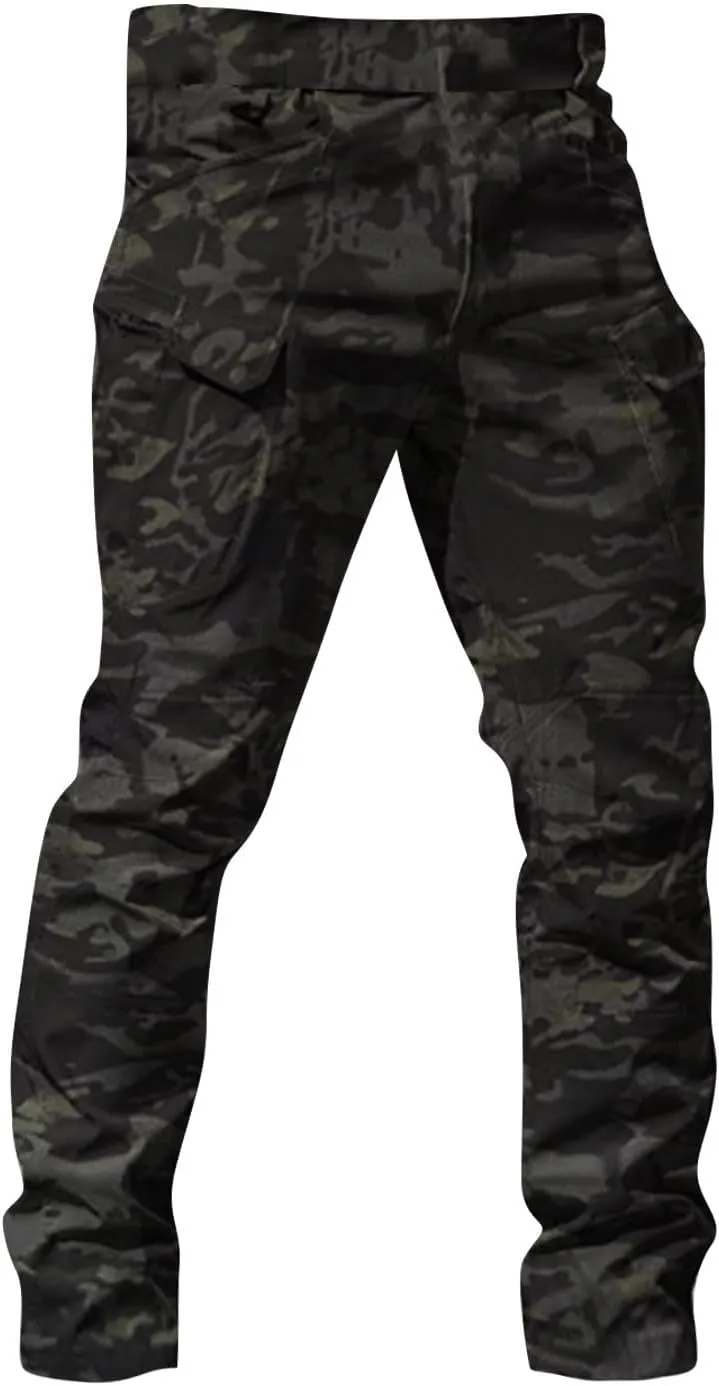 Cargo Pants for Men Baggy Casual Pants Stretch Multi Pockets Stylish Chinos Pants Elastic Waist Outdoor Trousers