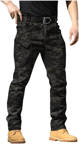 Cargo Pants for Men Baggy Casual Pants Stretch Multi Pockets Stylish Chinos Pants Elastic Waist Outdoor Trousers
