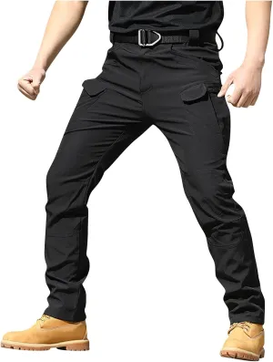 Cargo Pants Mens Slim Fit Multi Pockets Hiking Pants Ripstop Stretch Stylish Baggy Pants Y2K Tactical Trousers 2025