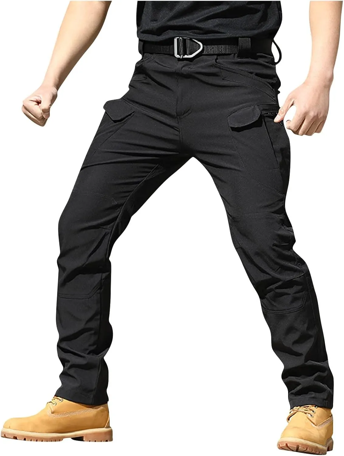 Cargo Pants Mens Slim Fit Multi Pockets Hiking Pants Ripstop Stretch Stylish Baggy Pants Y2K Tactical Trousers 2025