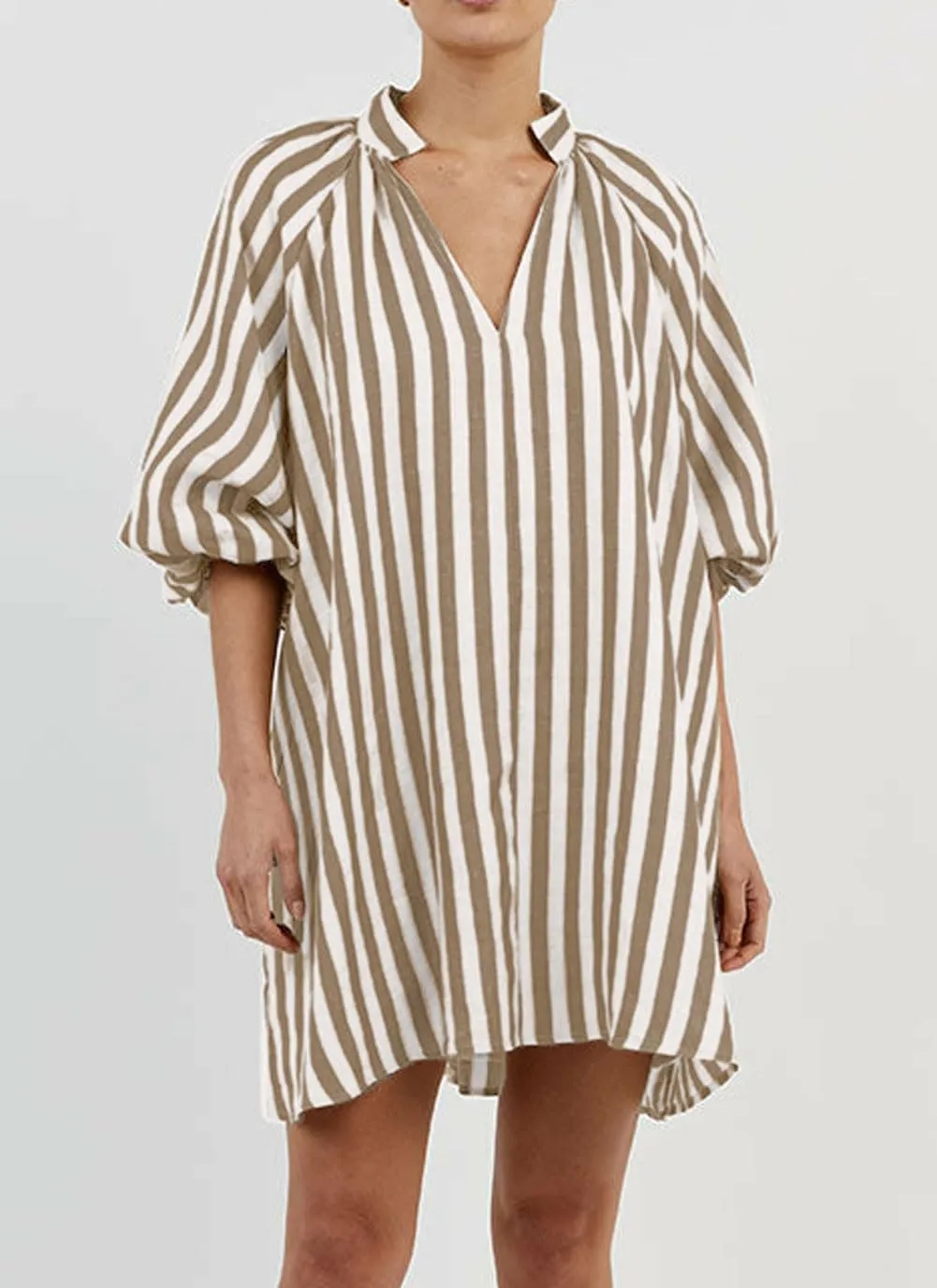 CHARTOU Women Summer Striped Beach Vacation Mini Dress 3/4 Sleeve Boho Chic Outfits Tunic Shift Dress