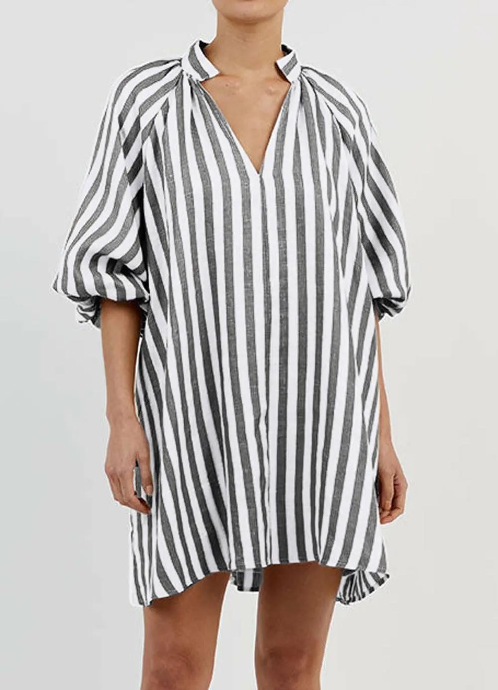 CHARTOU Women Summer Striped Beach Vacation Mini Dress 3/4 Sleeve Boho Chic Outfits Tunic Shift Dress
