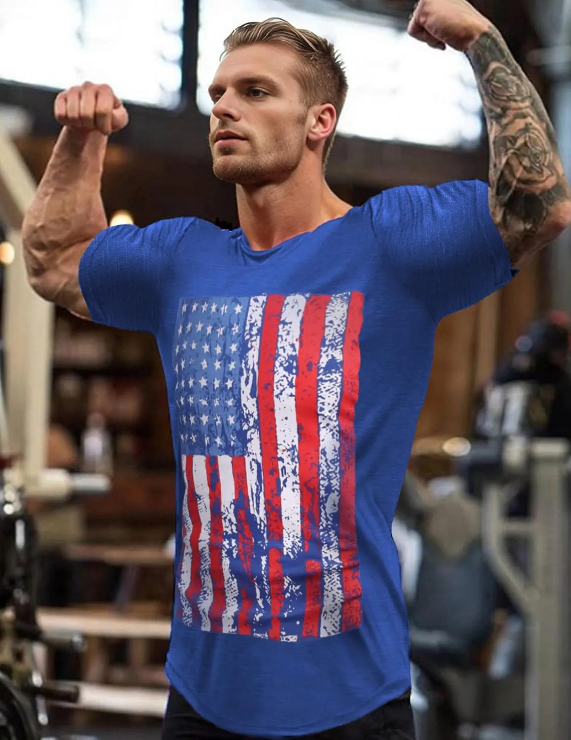 COOFANDY Men Muscle Workout T Shirt Gym Bodybuilding Active Short Sleeve Tee Top Black