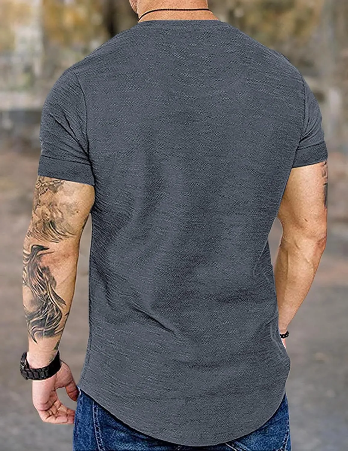 COOFANDY Mens 2 Pack Muscle V Neck T Shirt Fitted Gym Workout Short Sleeve Bodybuilding Tee
