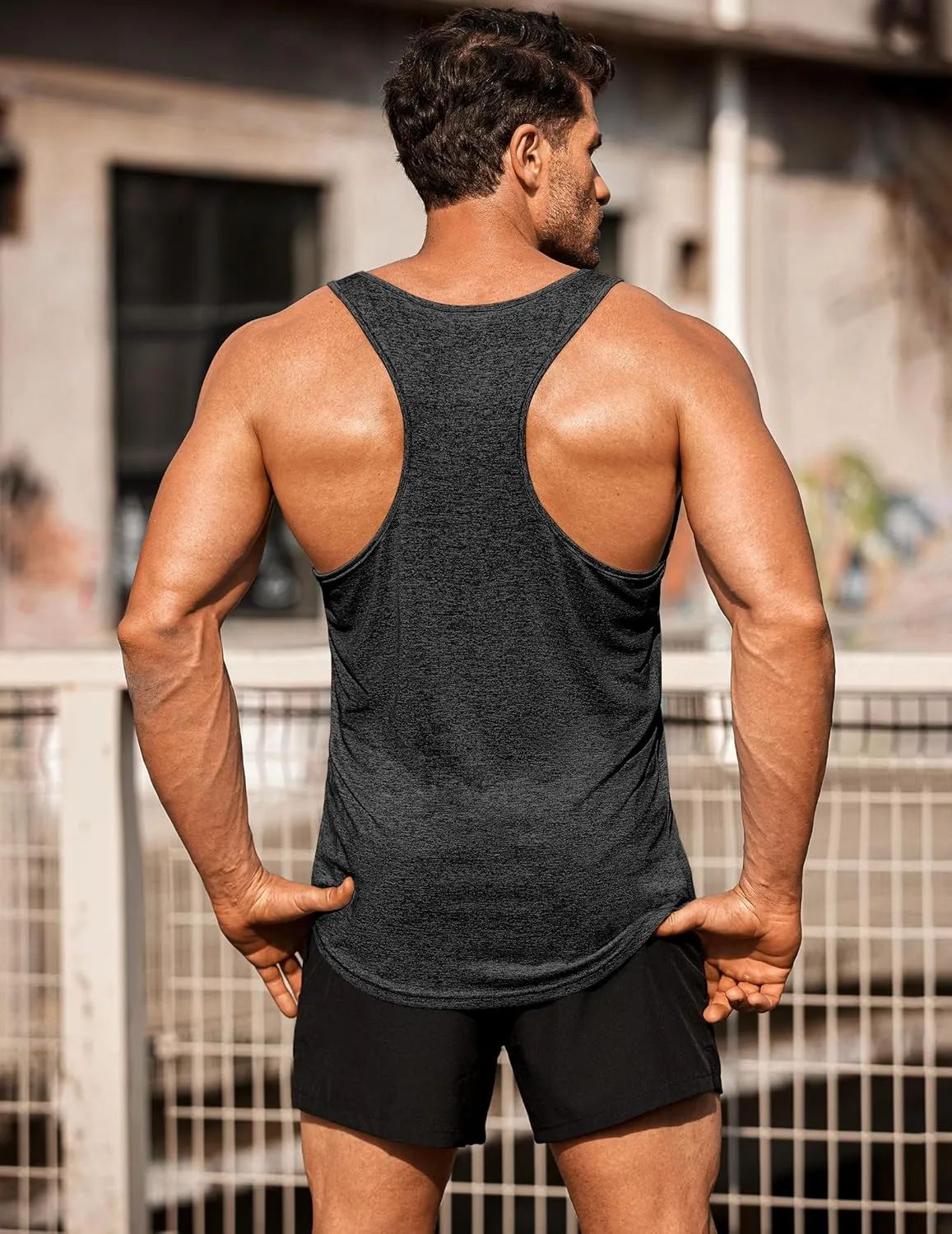 COOFANDY Men's 3 Pack Gym Tank Tops Y-Back Workout Muscle Tee Training Bodybuilding Fitness Sleeveless T Shirts