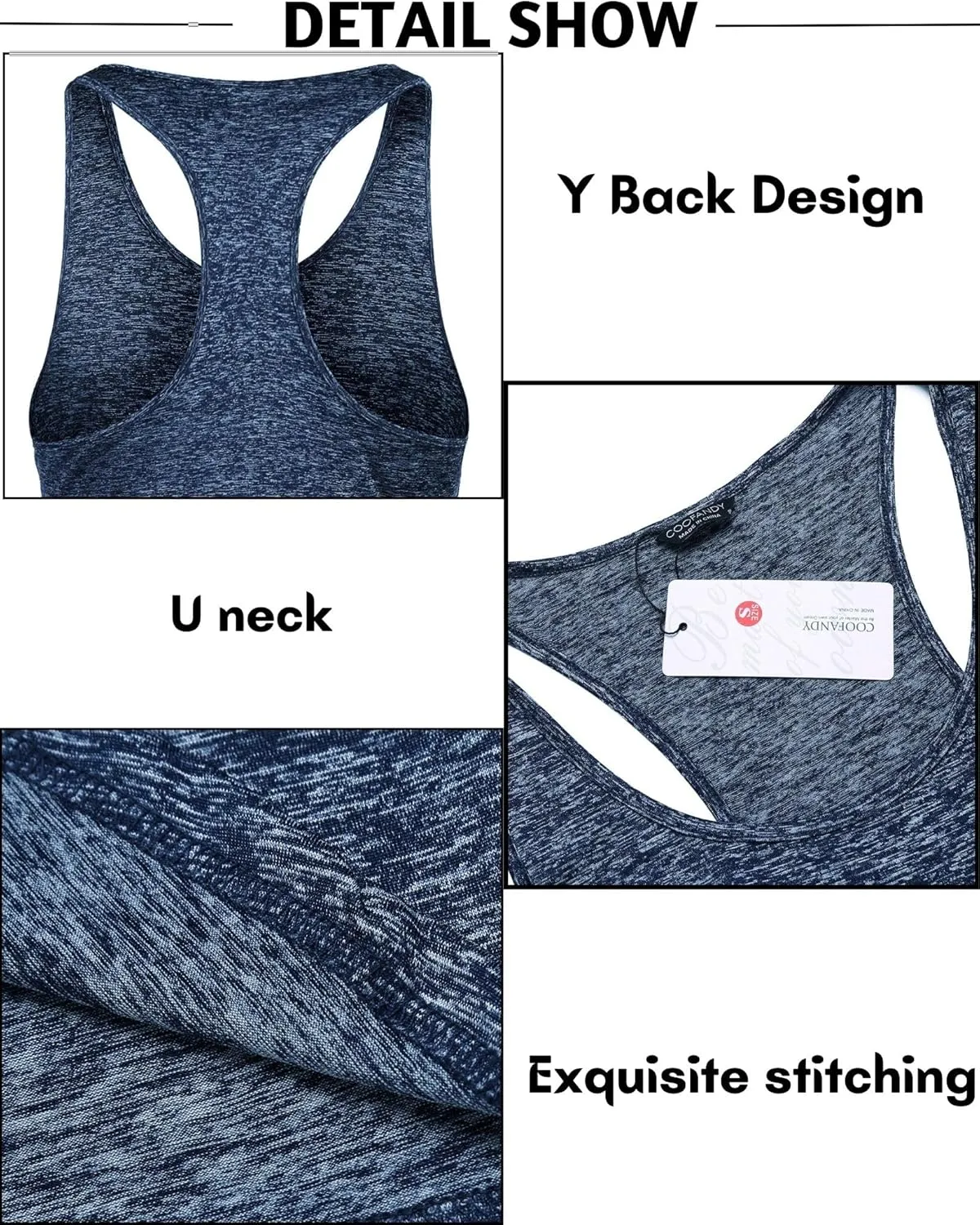 COOFANDY Men's 3 Pack Gym Tank Tops Y-Back Workout Muscle Tee Training Bodybuilding Fitness Sleeveless T Shirts