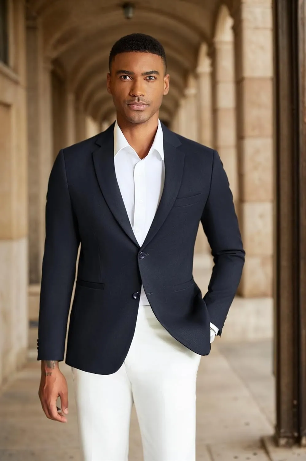 COOFANDY Men's Casual Blazer Slim Fit Sport Coats Two Button Knit Textured Suit Jacket