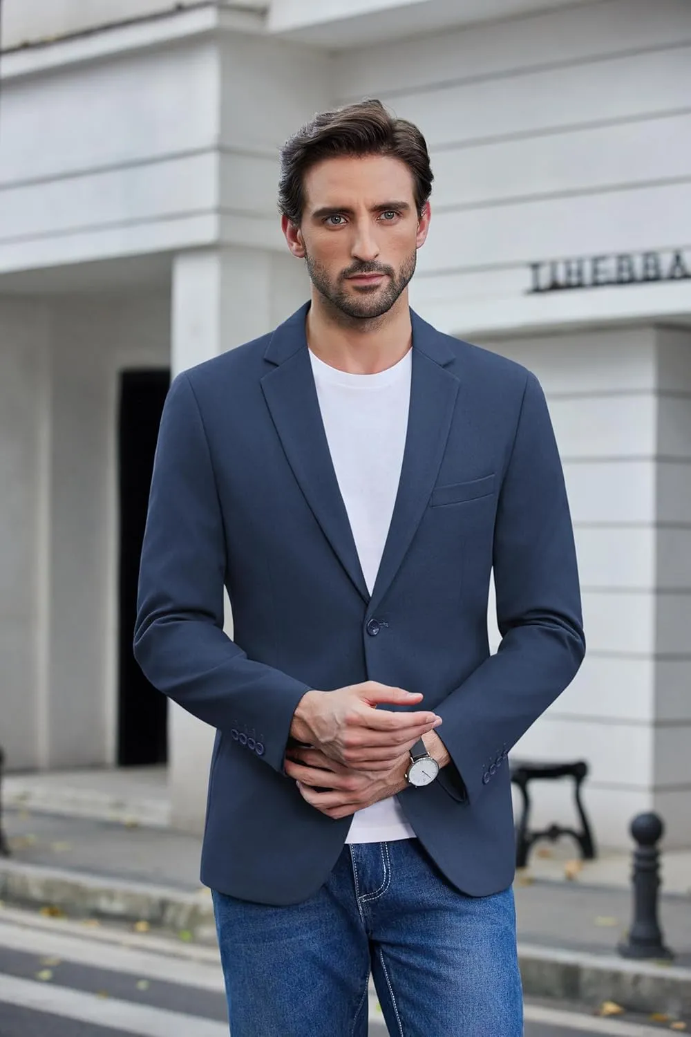 COOFANDY Men's Casual Blazer Slim Fit Sport Coats Two Button Knit Textured Suit Jacket