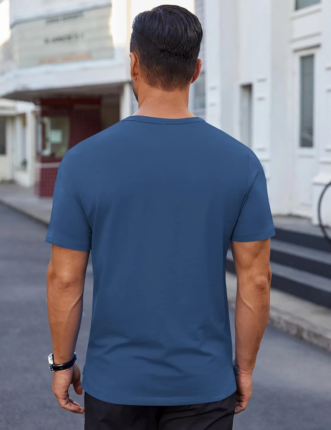 COOFANDY Men's Cotton T-Shirt Short Sleeve Crew Neck Tee Shirts Casual Solid Basic Tops