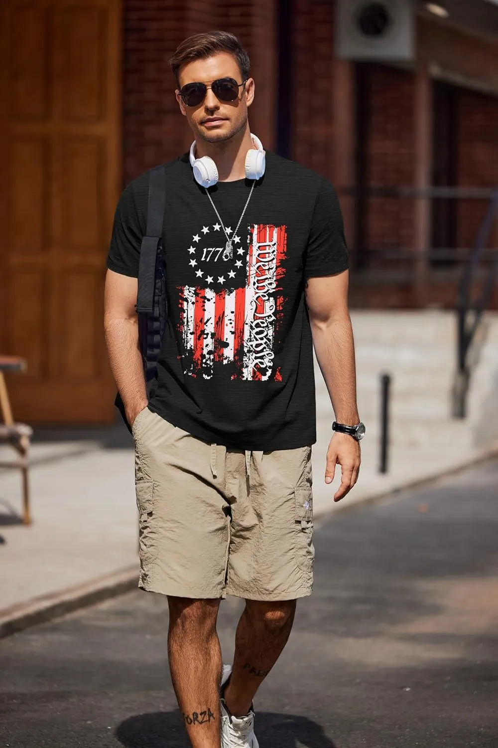 COOFANDY Mens Crew Neck T Shirt Short Sleeve Casual Summer Basic Tee Muscle Slim Fit Workout T-Shirt