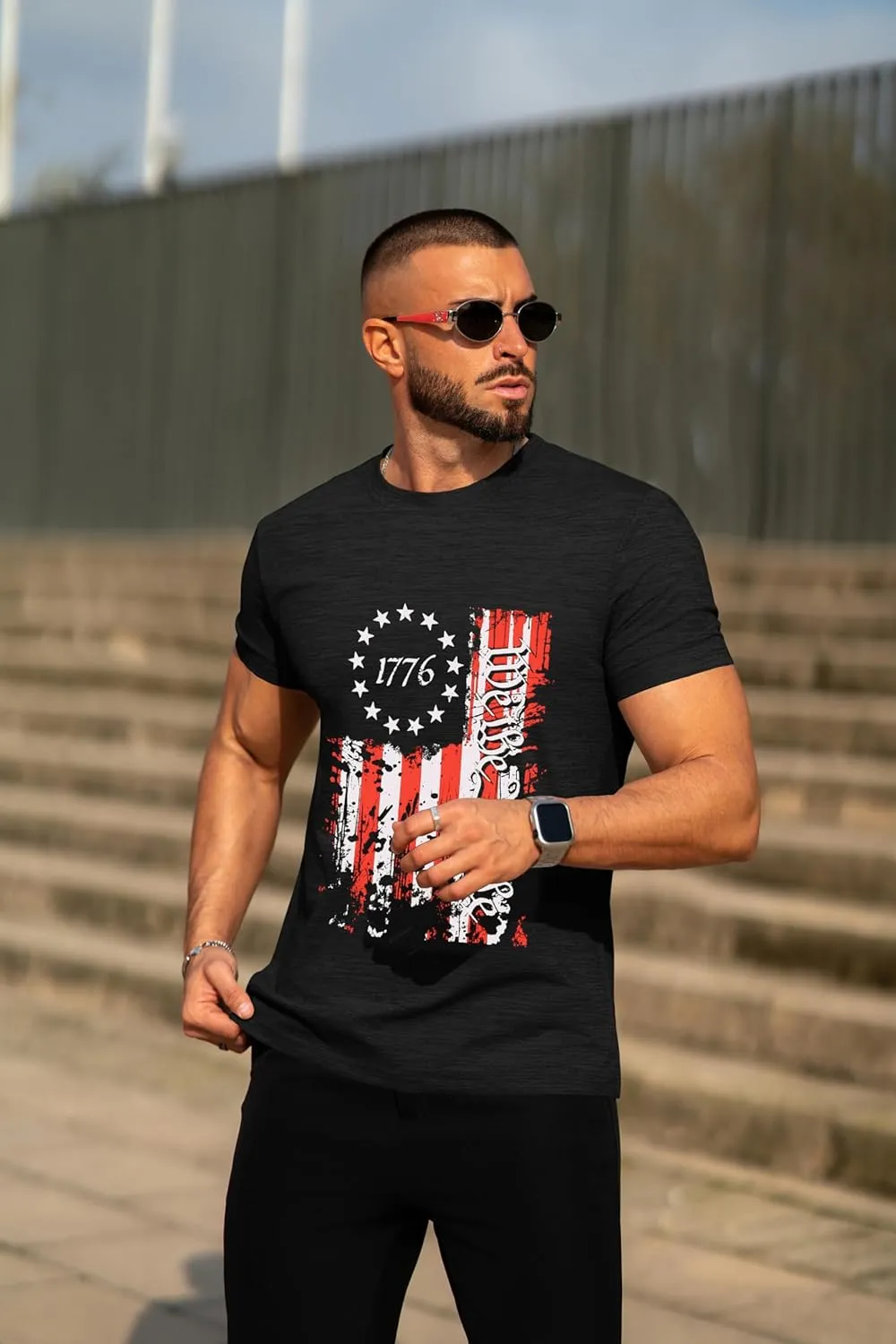 COOFANDY Mens Crew Neck T Shirt Short Sleeve Casual Summer Basic Tee Muscle Slim Fit Workout T-Shirt