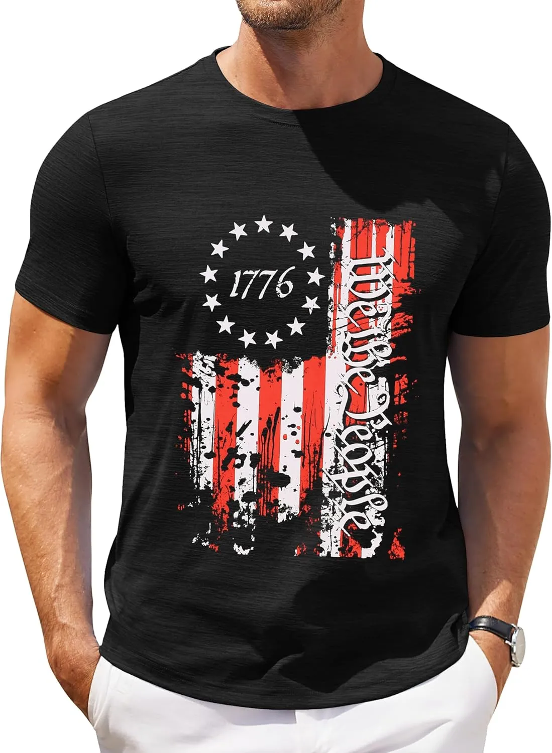 COOFANDY Mens Crew Neck T Shirt Short Sleeve Casual Summer Basic Tee Muscle Slim Fit Workout T-Shirt