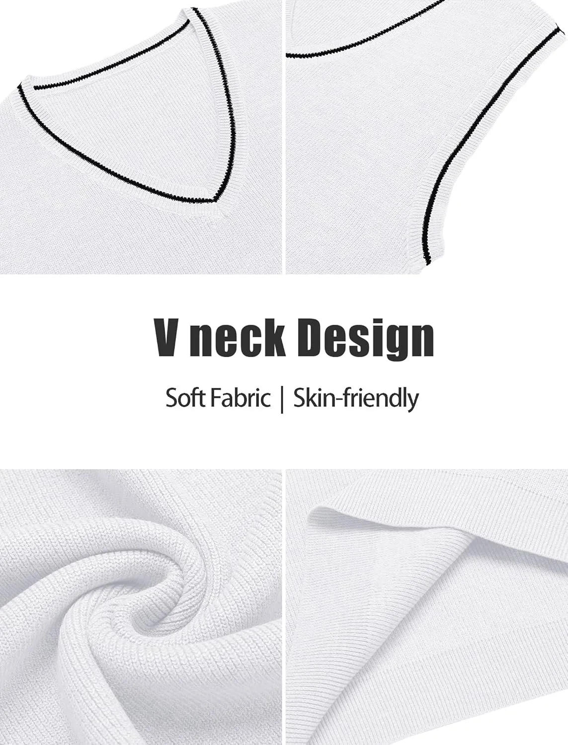 COOFANDY Men's Sweater Vest V Neck Sleeveless Sweater Slim Fit Casual Knitted Pullover Sweater