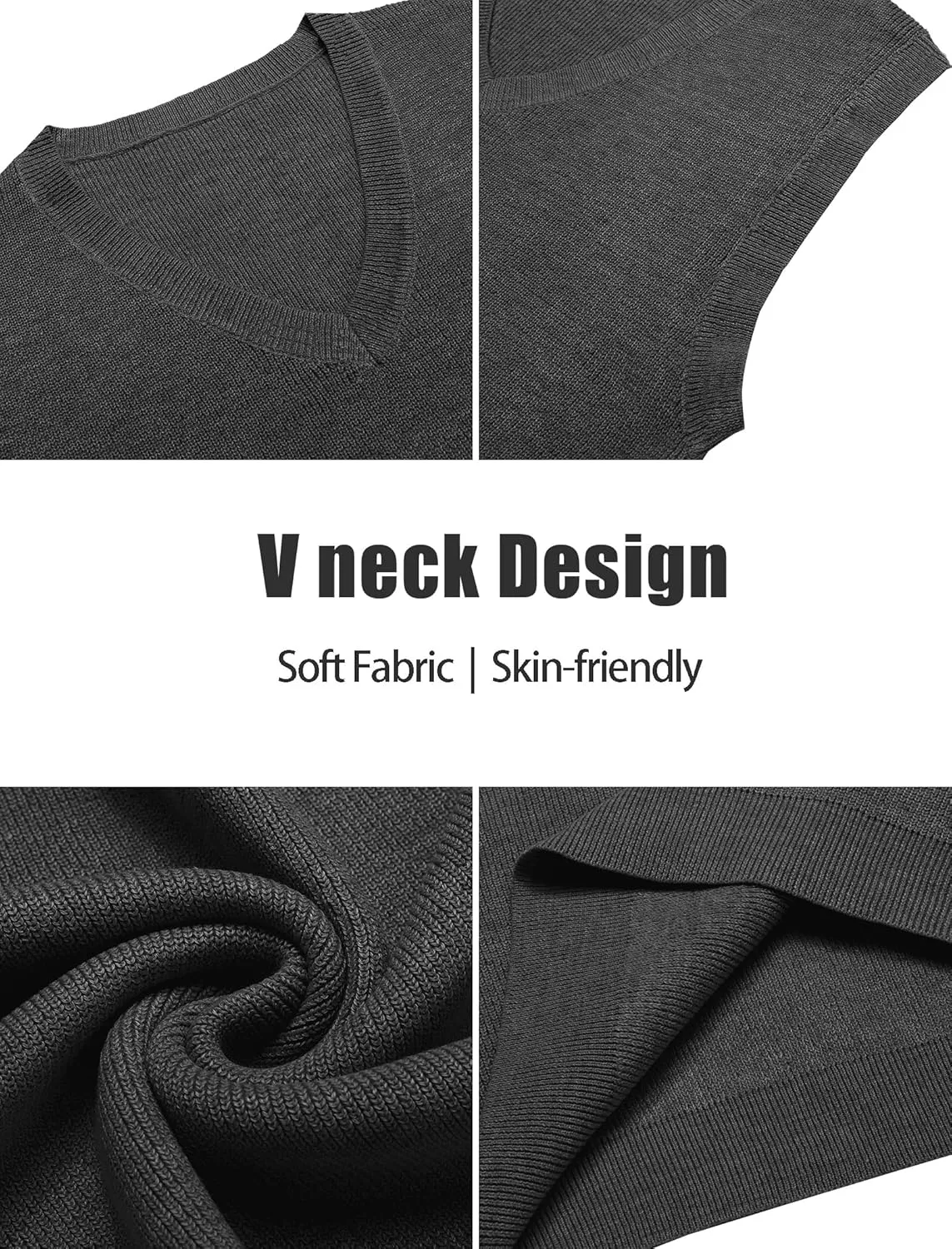 COOFANDY Men's Sweater Vest V Neck Sleeveless Sweater Slim Fit Casual Knitted Pullover Sweater