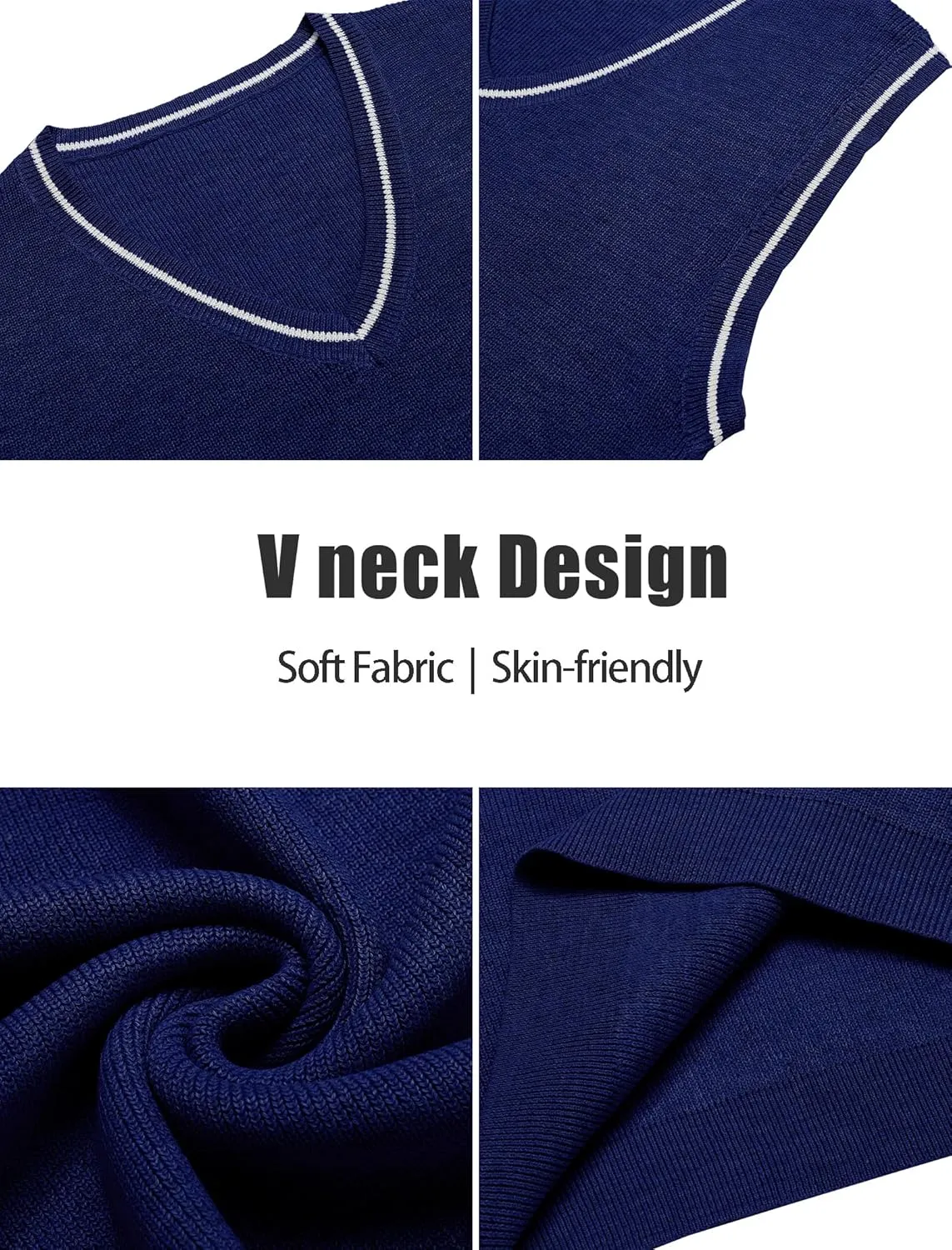COOFANDY Men's Sweater Vest V Neck Sleeveless Sweater Slim Fit Casual Knitted Pullover Sweater