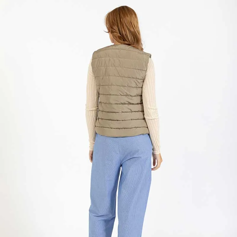 Coster Copenhagen Asta Quilted Vest Sand Olive