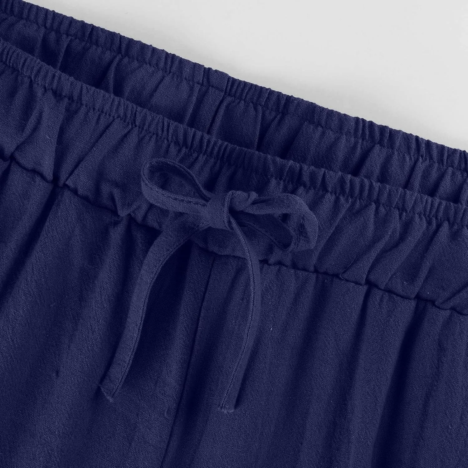 Cotton Linen Palazzo Pants for Women Casual Summer Boho Pants Lightweight High Waisted Wide Leg Pants with Pockets