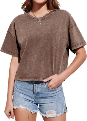 Cotton Loose Crop Tops for Women Acid Wash Cropped T Shirts Trendy Vintage Basic Tees Casual Short Sleeve Tshirt