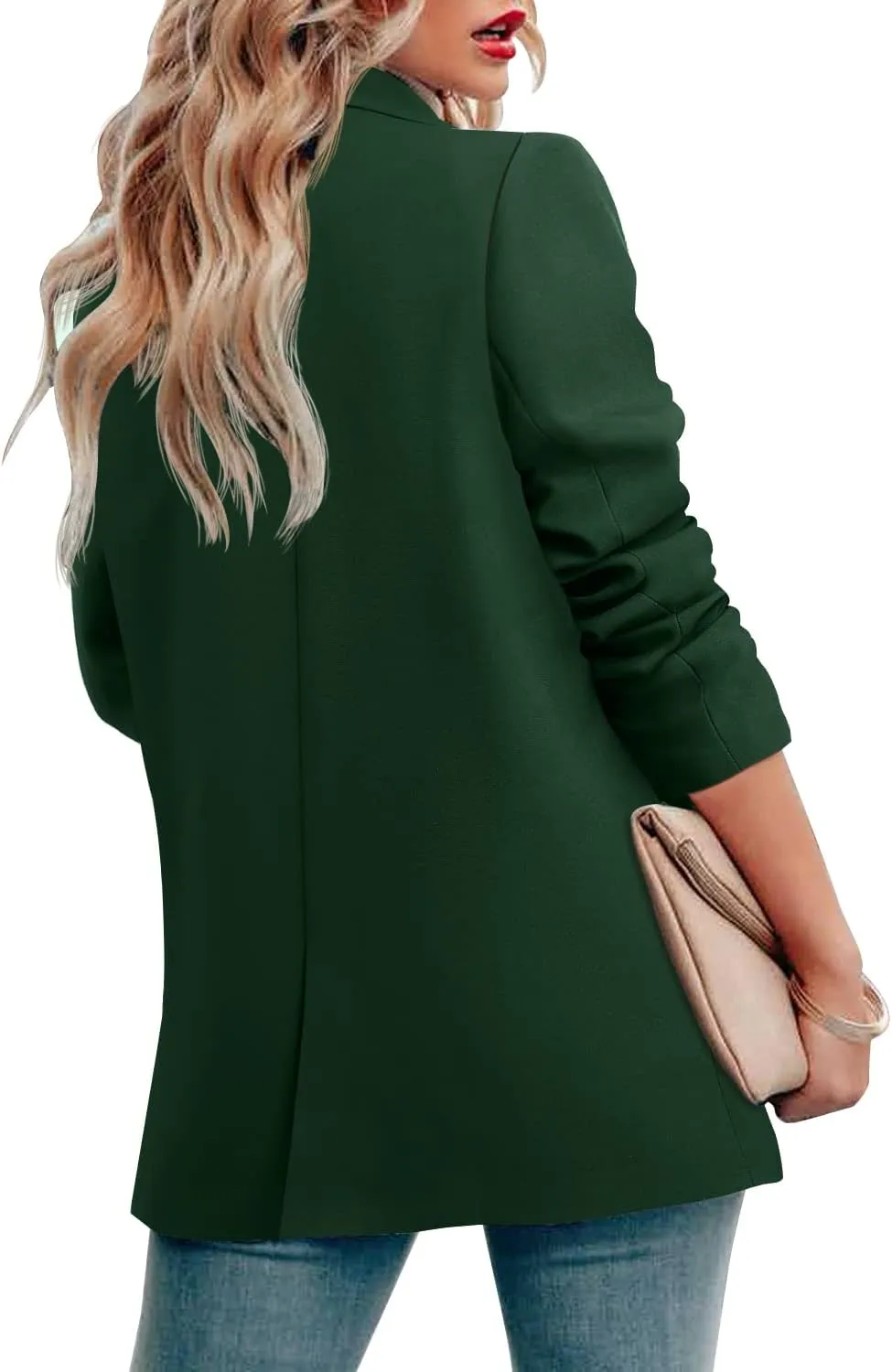 CRAZY GRID Womens Casual Blazer Jacket Long Sleeve Open Front Work Office Blazer Lapel Button Jacket