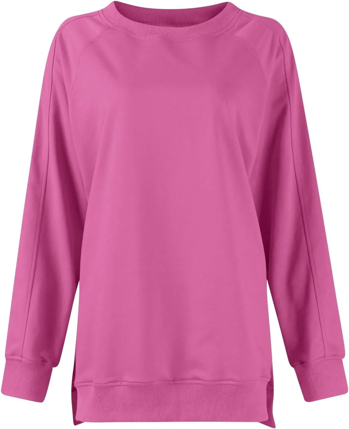 Crewneck Sweatshirts Women Side Slit Oversized Fall Sweatshirt Long Sleeve Tunic Pullover Shirts Y2k Hoodie Sweater