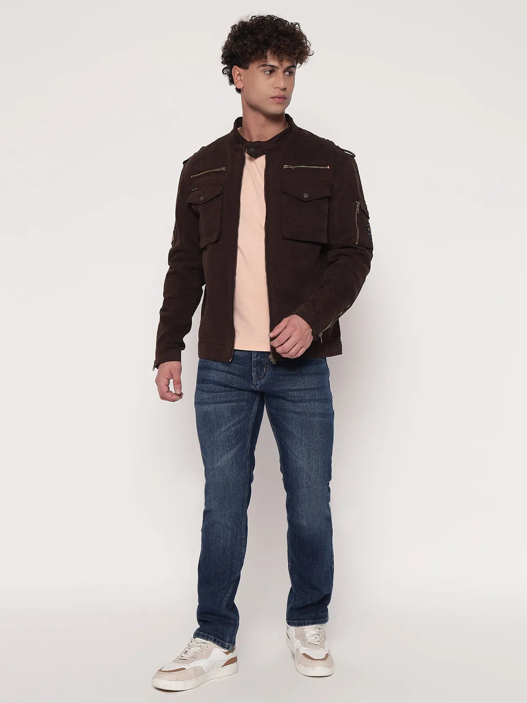 DARK BROWN UTILITY JACKET