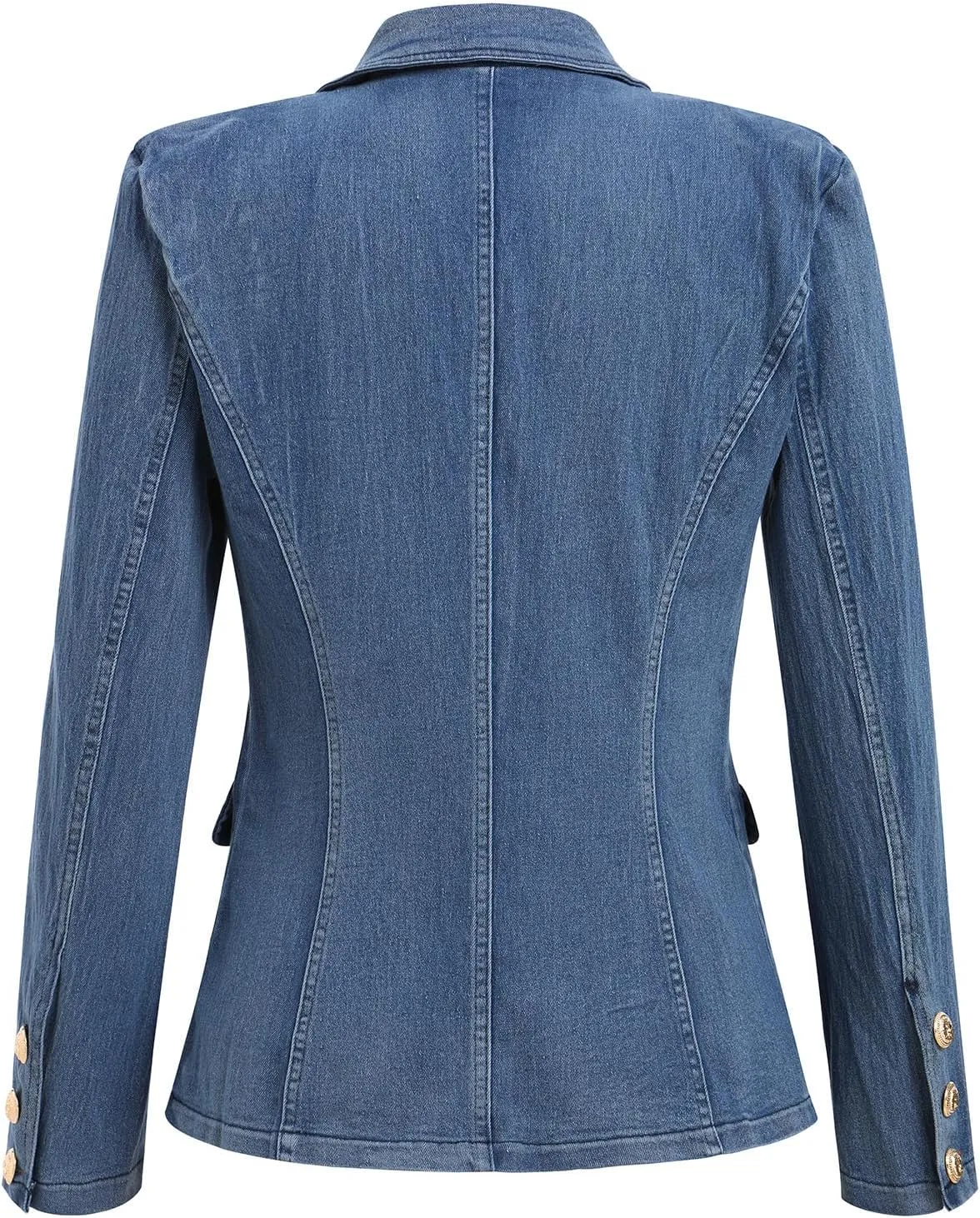 Denim Blazer Suit for Women Casual Jacket Button Down Early Spring Fall Work Office Business Blazer