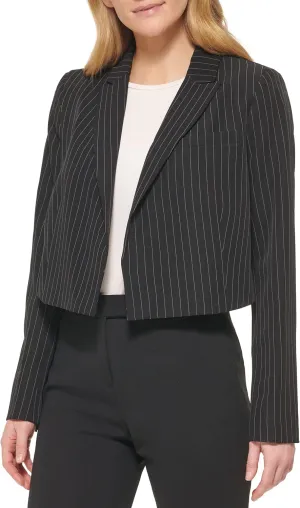 DKNY Women's Cropped Open Front Everyday Blazer