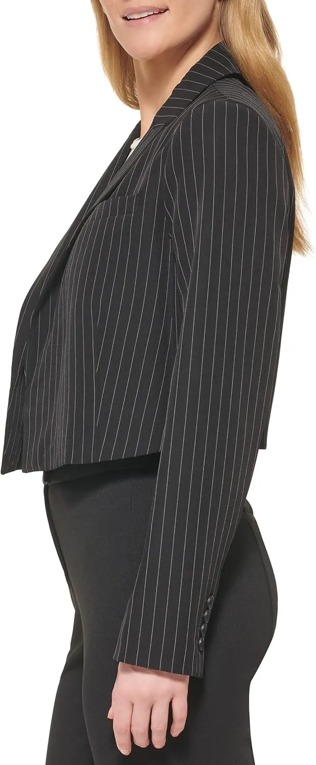 DKNY Women's Cropped Open Front Everyday Blazer