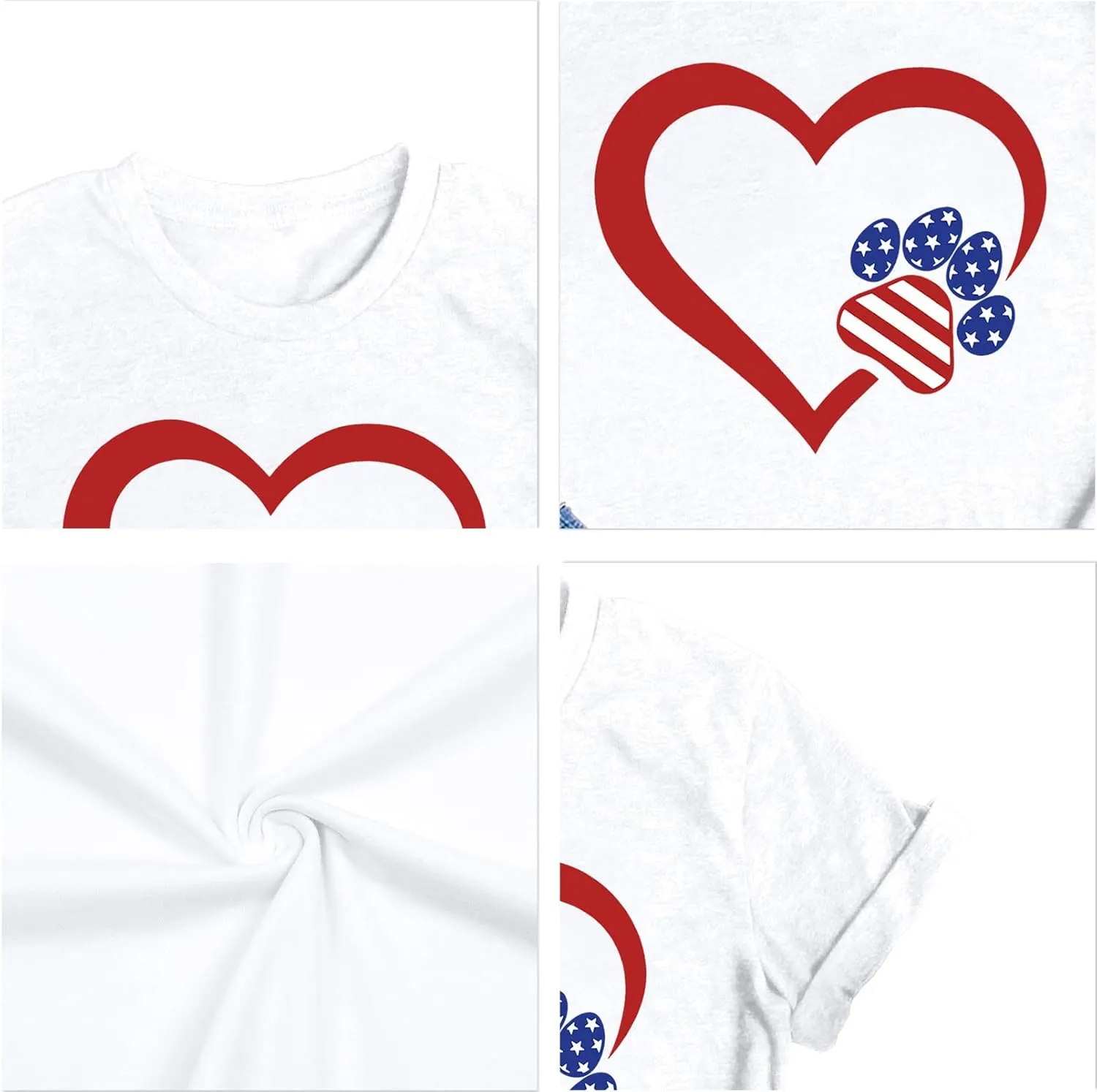 Dog Lover Shirts for Women - Cat Paw Graphic Tee Dog Mom Gifts Girls Heart Tops