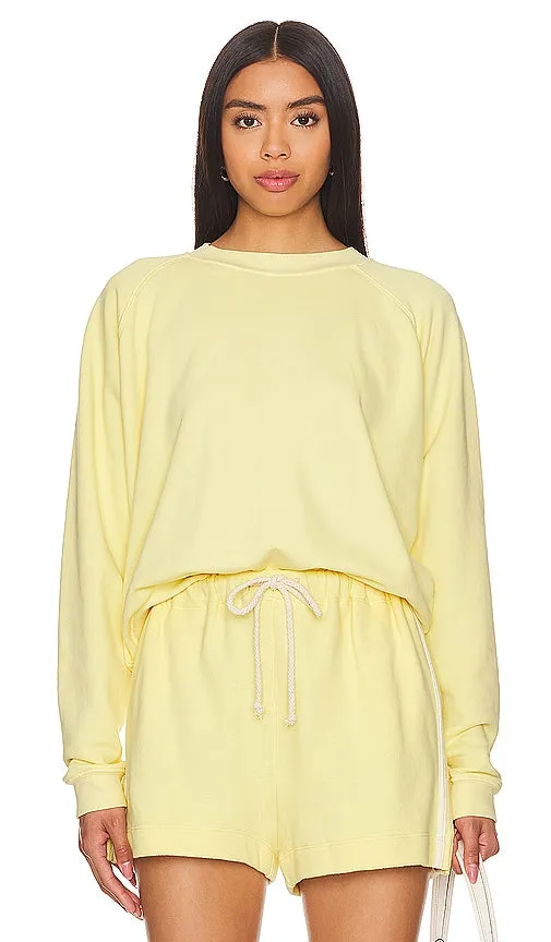 DONNI. Eco Terry Crewneck Sweatshirt in Lemon