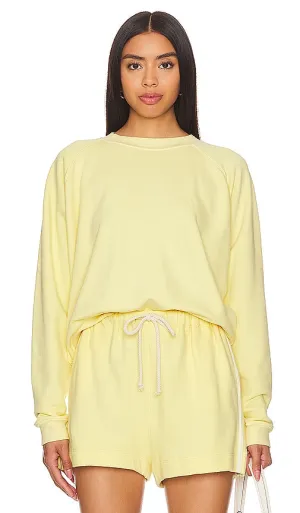 DONNI. Eco Terry Crewneck Sweatshirt in Lemon