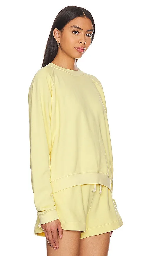 DONNI. Eco Terry Crewneck Sweatshirt in Lemon