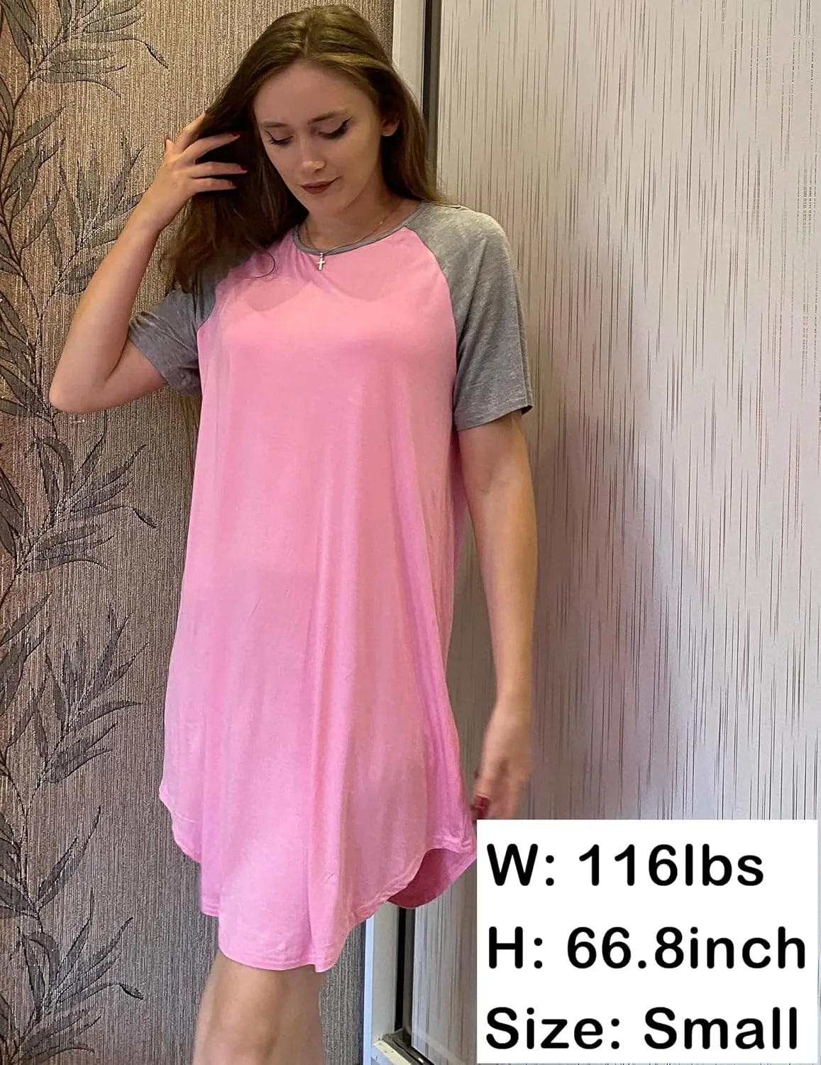 Ekouaer Sleep Shirts for Women Short Sleeve Night Shirts for Sleeping Pullover Nightgown Soft Nightdress S-XXXL