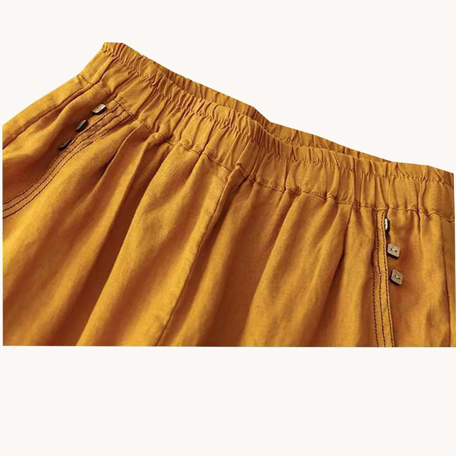 Flowy Pants for Women Summer Fashion Sagging High Waisted Elastic Pant Casual Loose Fit Slim Trousers with Pockets
