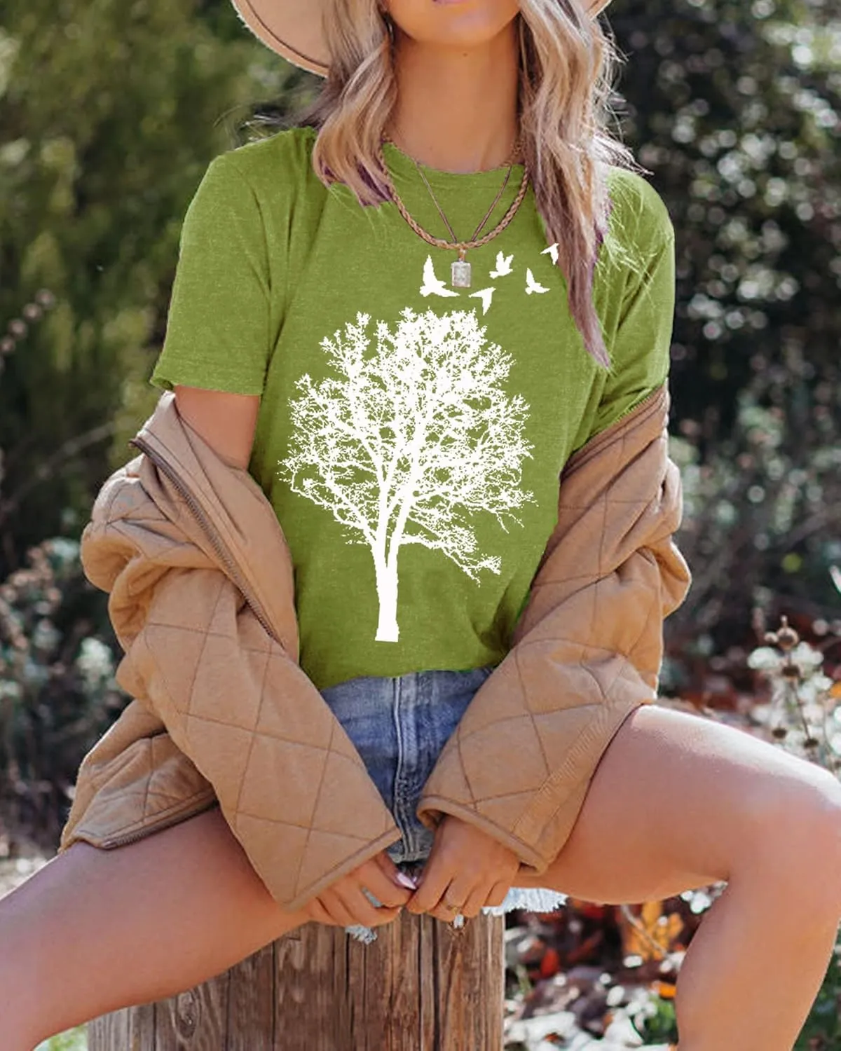Funny Graphic Women Skinny Pine Tree Shirt Summer Hiking Camping Athletic Tees Nature Casual Comfy Clothes
