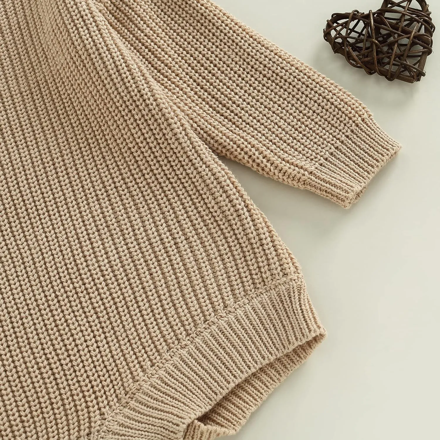 FYBITBO Baby Girl Boy Sweater Knit Oversized Pullover Sweatshirt Romper Onesie Warm Fall Winter Clothes Outfit Newborn