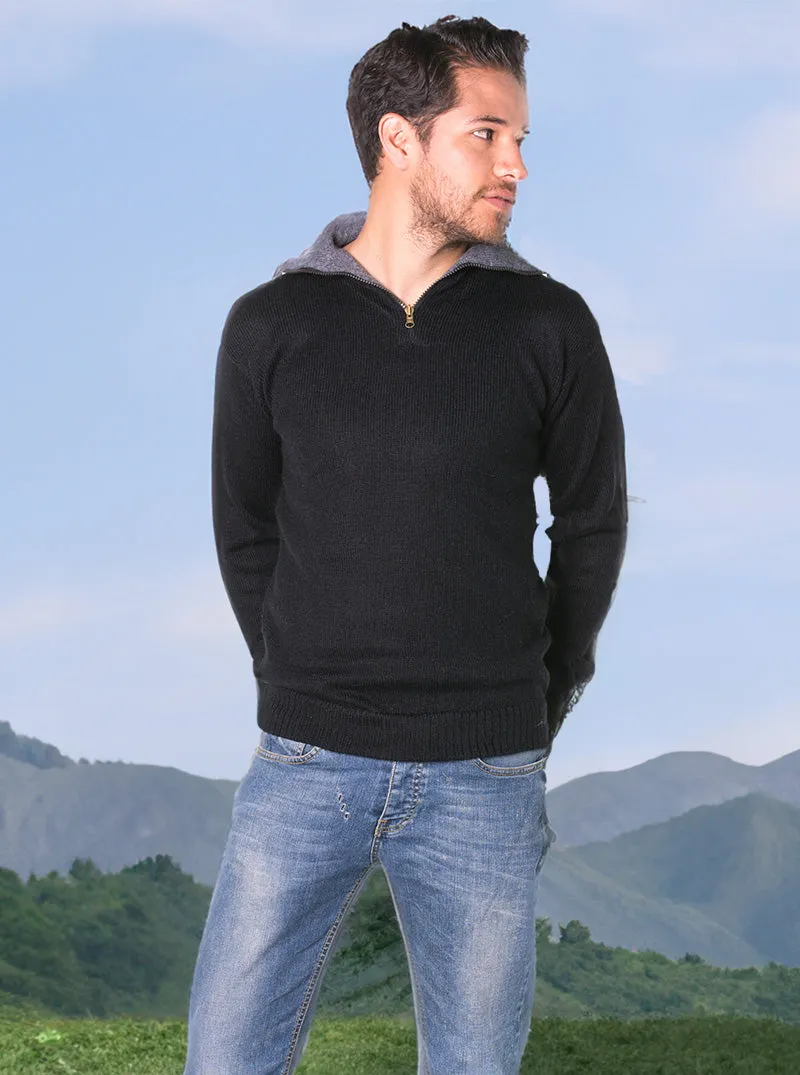 Gamboa Men Alpaca Turtleneck Sweater Gray