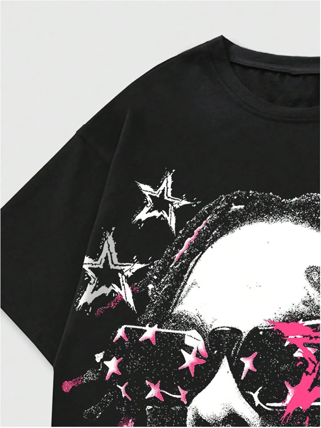 GORGLITTER Men's Graphic Tee Oversized Crewneck Short Sleeve Y2K T Shirt