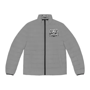Gray "LIONSQUAD" Men's Puffer Jacket (AOP)
