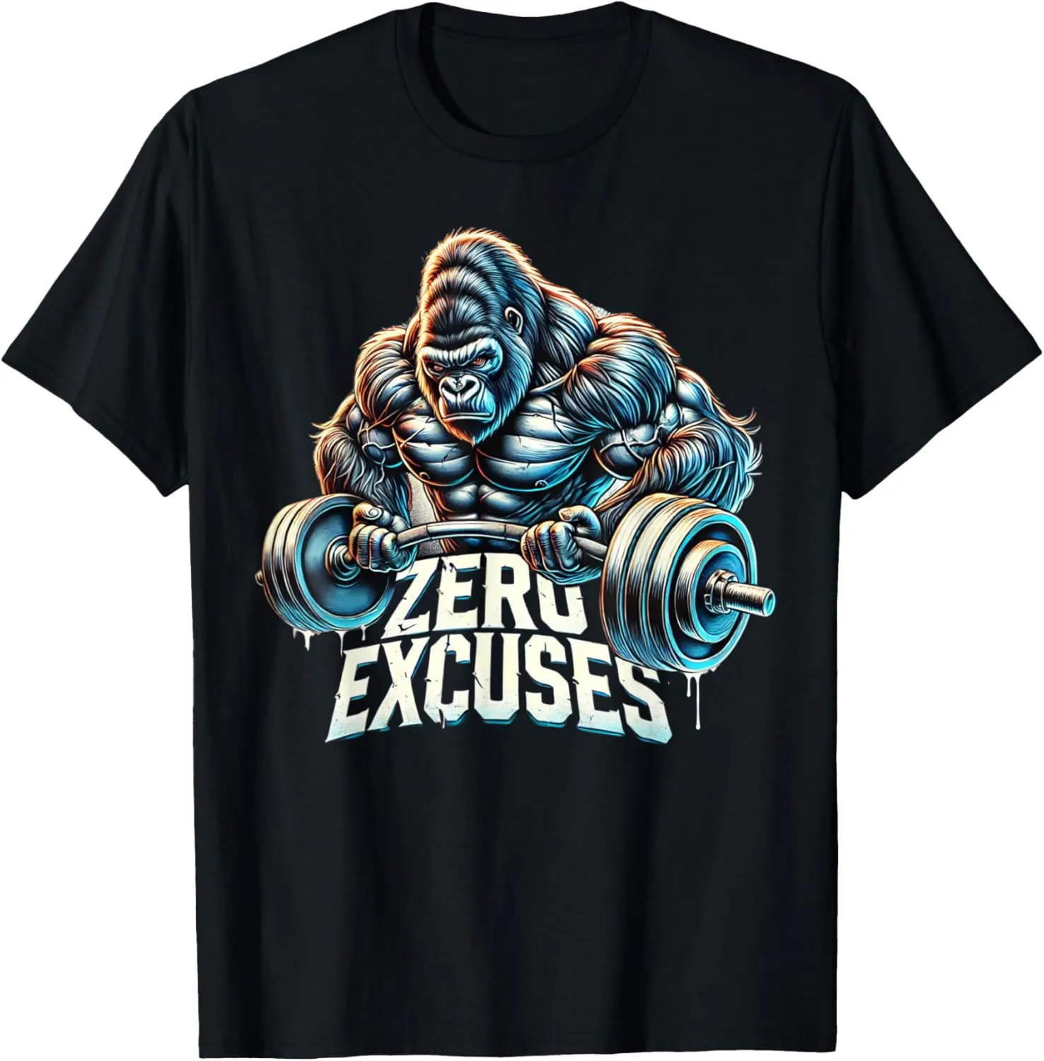 Gym Weightlifting Black Unisex-Adults T-Shirt