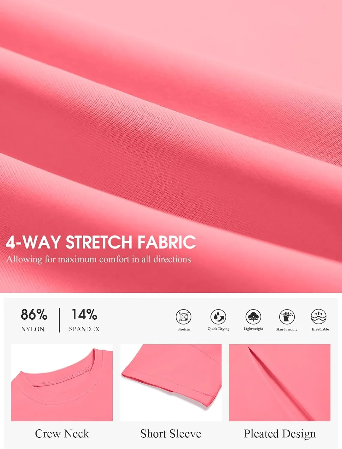 Haloumoning Girls Loose Athletic Shirts Short Sleeve Crop Tops Kids Quick Dry Gym Yoga Tees 5-14 Years