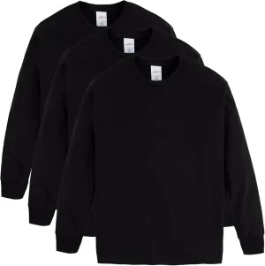 Hanes Boys ComfortSoft Long-Sleeve T-Shirt Pack, Cotton Tees for Boys, 3-Pack