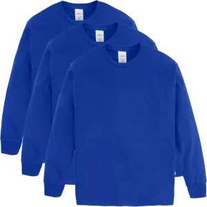 Hanes Boys ComfortSoft Long-Sleeve T-Shirt Pack, Cotton Tees for Boys, 3-Pack