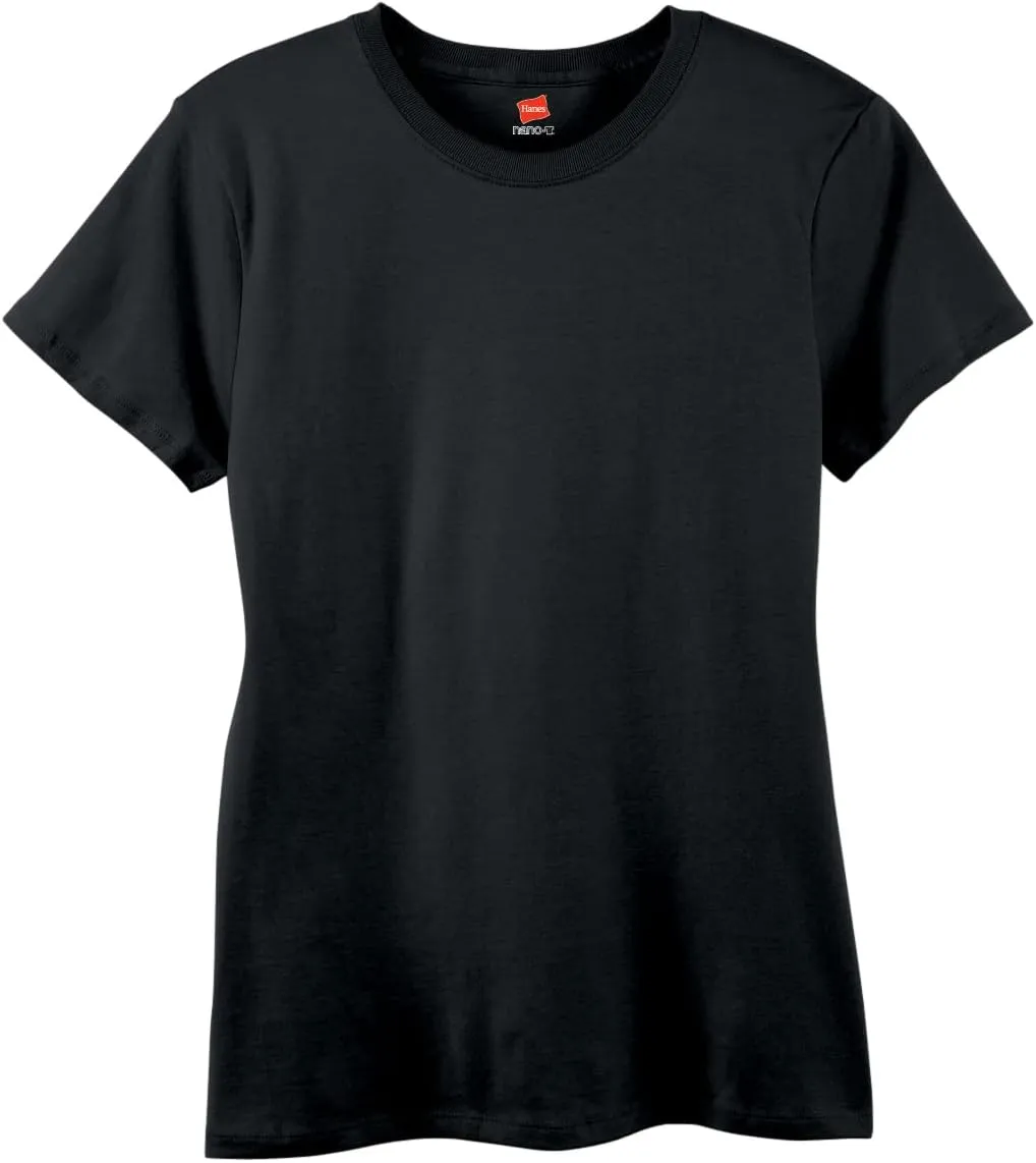 Hanes Perfect-T Crewneck T-Shirt, Lightweight Cotton Short Sleeve Tee for Women