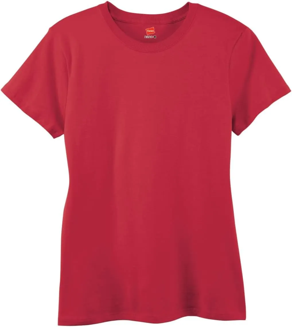 Hanes Perfect-T Crewneck T-Shirt, Lightweight Cotton Short Sleeve Tee for Women