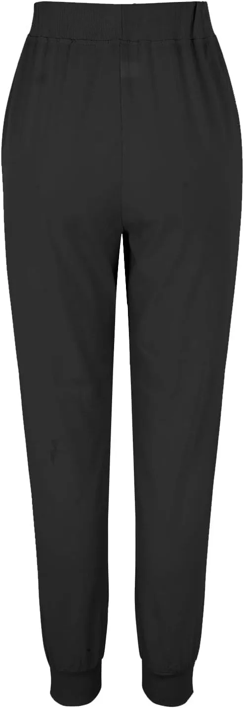 High Waisted Trousers Women Casual Ankle Length Tapered Pant Linen Drawstring Waist Summer Casual Pull On Sweatpant