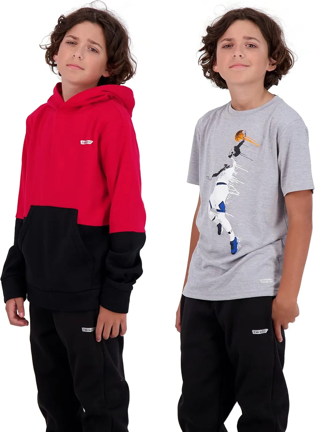 Hind Boys Fleece Hoodie and T-Shirt Set 2-Piece Kids Basketball Sweatshirt and Athletic Tee