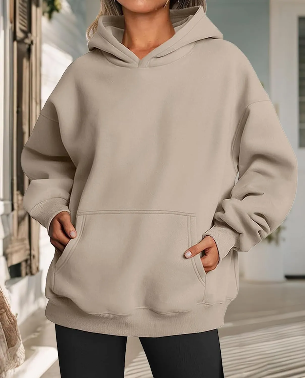 Hoodies for Women Oversized Fleece Tops Pullover Sweatshirts Casual Fall Long Sleeve Sweaters with Pockets