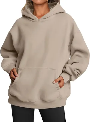 Hoodies for Women Oversized Fleece Tops Pullover Sweatshirts Casual Fall Long Sleeve Sweaters with Pockets