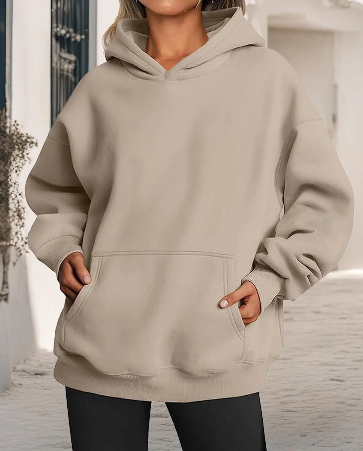 Hoodies for Women Oversized Fleece Tops Pullover Sweatshirts Casual Fall Long Sleeve Sweaters with Pockets